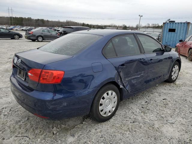 3VW2K7AJ4EM335914 - 2014 VOLKSWAGEN JETTA BASE BLUE photo 3