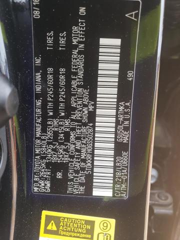 5TDKKRFH0GS502874 - 2016 TOYOTA HIGHLANDER XLE BLACK photo 13