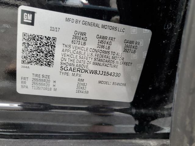 5GAERDKW8JJ154330 - 2018 BUICK ENCLAVE AVENIR BLACK photo 13