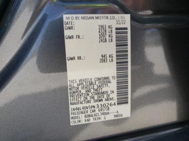 1N4BL4DV5PN330264 - 2023 NISSAN ALTIMA SV GRAY photo 12