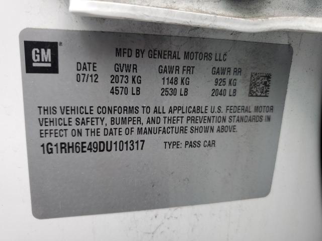 1G1RH6E49DU101317 - 2013 CHEVROLET VOLT WHITE photo 12