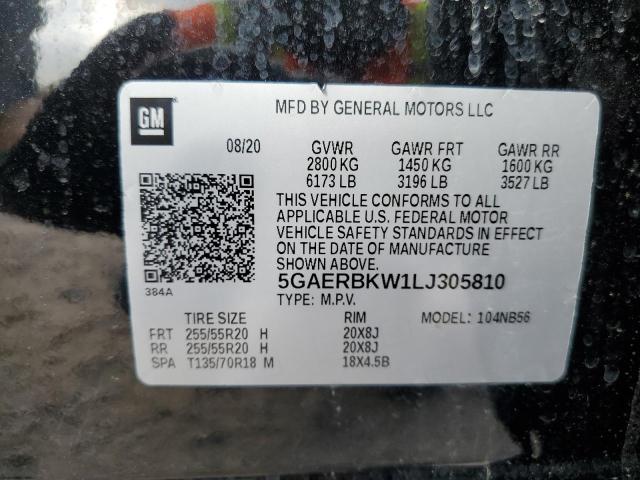 5GAERBKW1LJ305810 - 2020 BUICK ENCLAVE ESSENCE BLACK photo 13