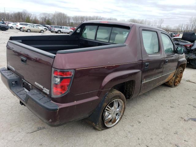 5FPYK1F26CB453418 - 2012 HONDA RIDGELINE RT MAROON photo 3