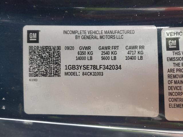 1GB3YSE78LF342034 - 2020 CHEVROLET SILVERADO K3500 BLUE photo 12