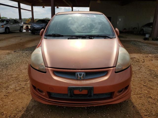 JHMGD38657S012106 - 2007 HONDA FIT S ORANGE photo 5