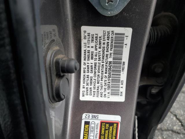 19XFA1F60AE064296 - 2010 HONDA CIVIC LX-S გრაფიტი ფოტო 12