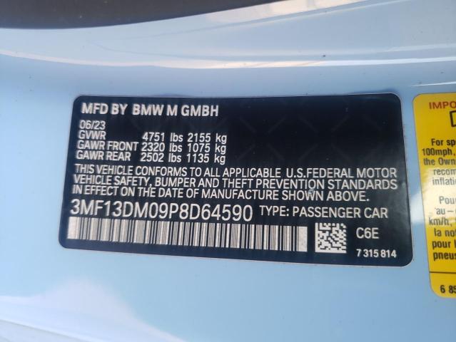 3MF13DM09P8D64590 - 2023 BMW M2 BLUE photo 12