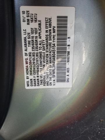 5FNRL3H45AB045154 - 2010 HONDA ODYSSEY EX SILVER photo 13