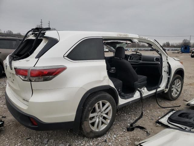 5TDBKRFH6FS156571 - 2015 TOYOTA HIGHLANDER LE WHITE photo 3