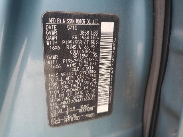 JN8AZ2KR4AT164082 - 2010 NISSAN CUBE BASE BLUE photo 13