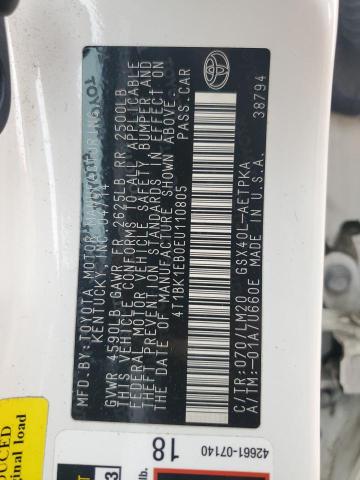 4T1BK1EB0EU110805 - 2014 TOYOTA AVALON BASE 白色 照片 12