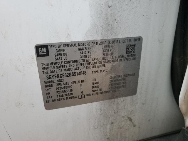 3GYFNCE32GS514848 - 2016 CADILLAC SRX PERFORMANCE COLLECTION Ақ фото 13