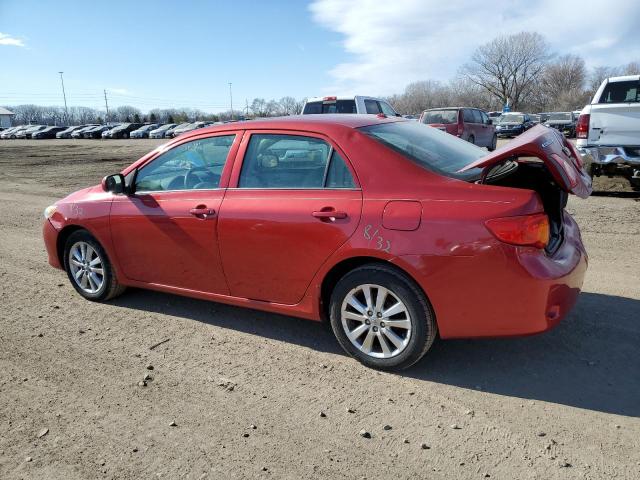 1NXBU40E69Z163110 - 2009 TOYOTA COROLLA BASE RED photo 2