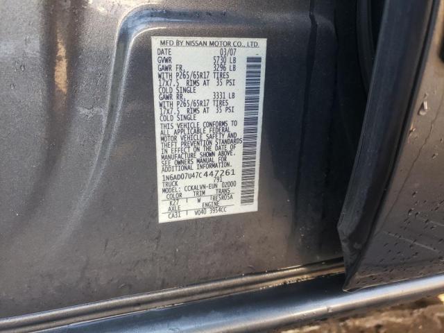 1N6AD07U47C447261 - 2007 NISSAN FRONTIER CREW CAB LE GRAY photo 12