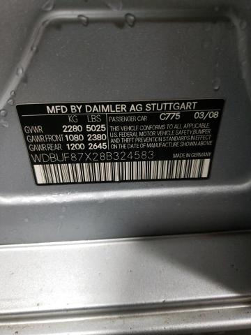 WDBUF87X28B324583 - 2008 MERCEDES-BENZ E 350 4MATIC SILVER photo 12