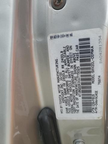 4T1BG22K31U775025 - 2001 TOYOTA CAMRY CE SILVER photo 12