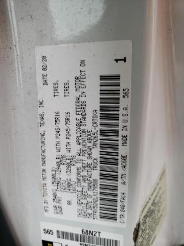 5TFRX5GN2LX179588 - 2020 TOYOTA TACOMA ACCESS CAB 白色 照片 12