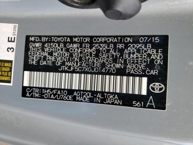 JTKJF5C7XGJ014770 - 2016 TOYOTA SCION TC 灰色 照片 12