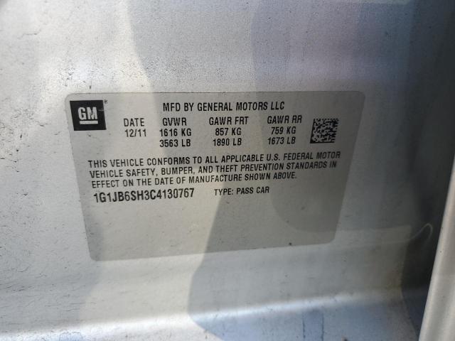 1G1JB6SH3C4130767 - 2012 CHEVROLET SONIC LS SILVER photo 12