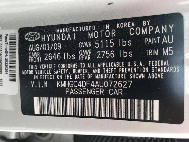 KMHGC4DF4AU072627 - 2010 HYUNDAI GENESIS 4.6L SILVER photo 12