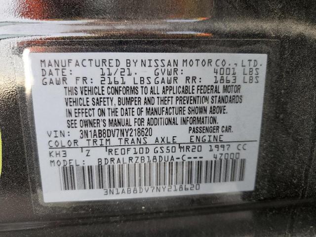 3N1AB8DV7NY218620 - 2022 NISSAN SENTRA SR BLACK photo 13