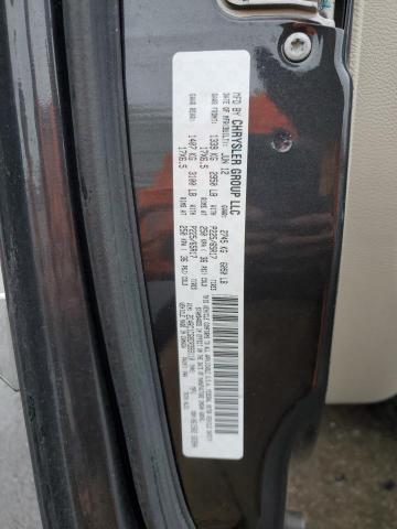 2C4RC1CG8CR393110 - 2012 CHRYSLER TOWN & COU TOURING L BLACK photo 13