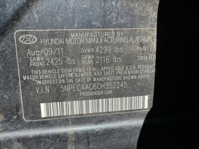 5NPEC4AC6CH352245 - 2012 HYUNDAI SONATA SE BLUE photo 10