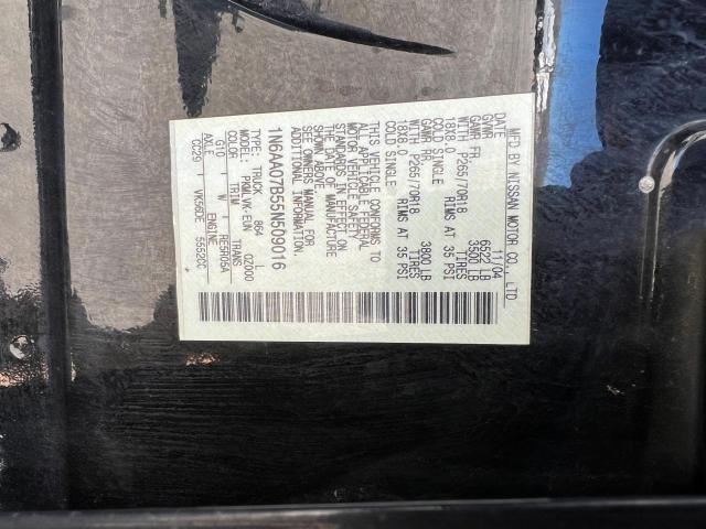 1N6AA07B55N509016 - 2005 NISSAN TITAN XE BLACK photo 10