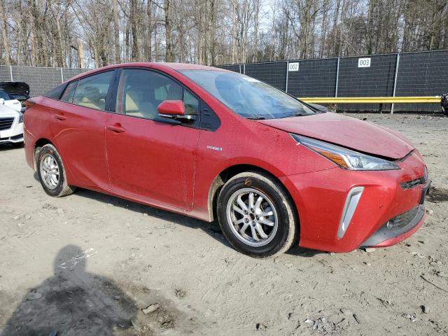 JTDL9RFU4K3003390 - 2019 TOYOTA PRIUS RED photo 4