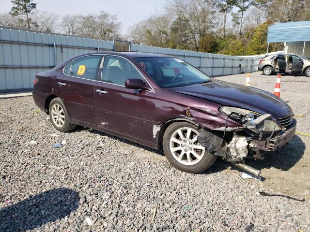 JTHBF30G530139291 - 2003 LEXUS ES 300 BURGUNDY photo 4