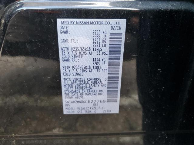 5N1AR2MN8GC627769 - 2016 NISSAN PATHFINDER S 黑色 照片 14