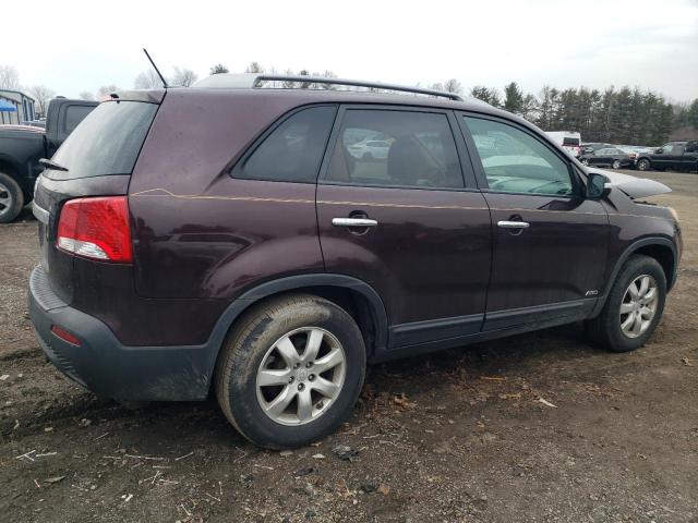 5XYKTDA21BG124637 - 2011 KIA SORENTO BASE MAROON photo 3