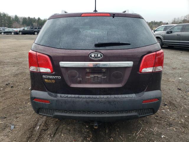 5XYKTDA21BG124637 - 2011 KIA SORENTO BASE MAROON photo 6