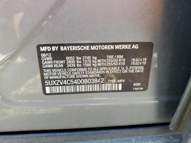 5UXZV4C54D0B03842 - 2013 BMW X5 XDRIVE35I GRAY photo 13