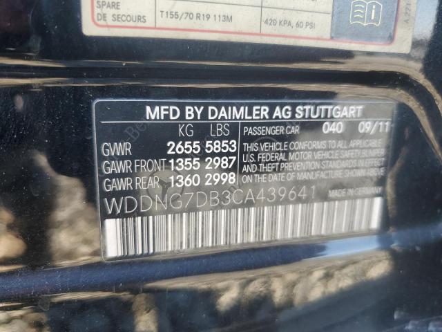 WDDNG7DB3CA439641 - 2012 MERCEDES-BENZ S 550 BLACK photo 12