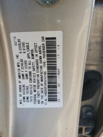 1HGCR2F34FA141366 - 2015 HONDA ACCORD LX BEIGE photo 12