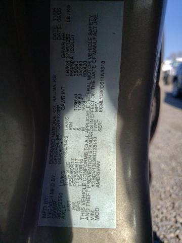 1GBDV13L96D138110 - 2006 CHEVROLET UPLANDER INCOMPLETE თაფლისფერი ფოტო 13