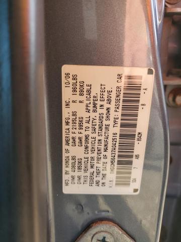 1HGCM56437A042516 - 2007 HONDA ACCORD LX GRAY photo 12