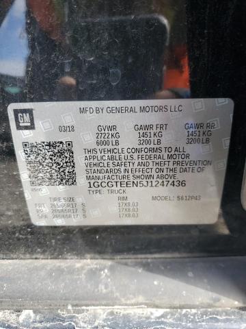 1GCGTEEN5J1247436 - 2018 CHEVROLET COLORADO ZR2 BLACK photo 13