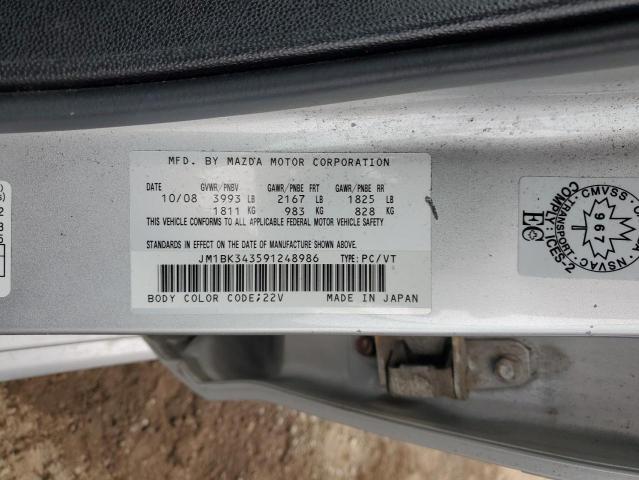 JM1BK343591248986 - 2009 MAZDA 3 S SILVER photo 12