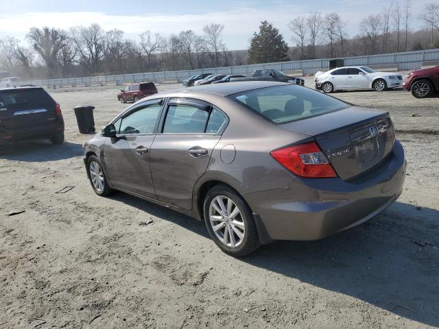 2HGFB2F90CH550287 - 2012 HONDA CIVIC EXL GRAY photo 2