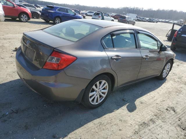 2HGFB2F90CH550287 - 2012 HONDA CIVIC EXL GRAY photo 3