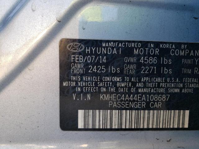 KMHEC4A44EA108687 - 2014 HYUNDAI SONATA HYBRID BLUE photo 12