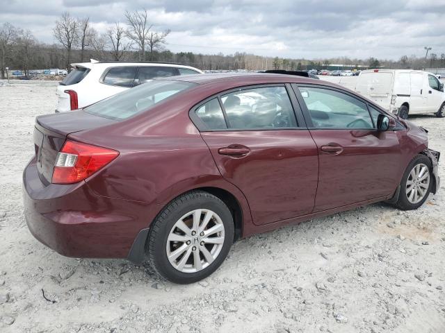 2HGFB2F85CH582000 - 2012 HONDA CIVIC EX BURGUNDY photo 3