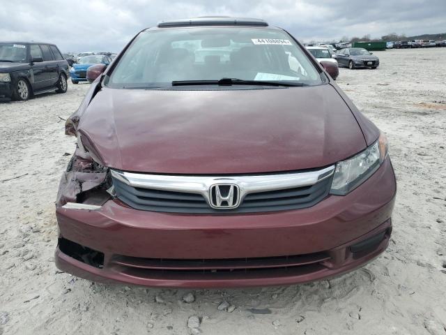 2HGFB2F85CH582000 - 2012 HONDA CIVIC EX BURGUNDY photo 5