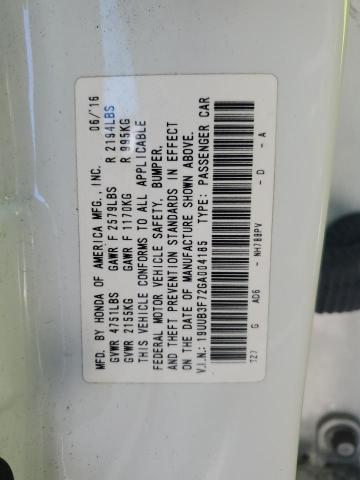 19UUB3F72GA004185 - 2016 ACURA TLX ADVANCE WHITE photo 12