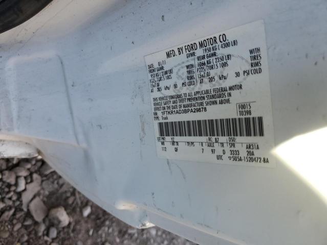 1FTKR1AD3BPA29878 - 2011 FORD RANGER WHITE photo 12