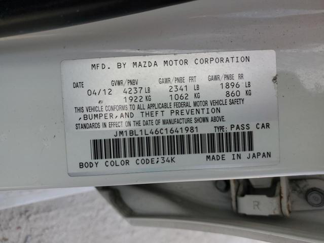 JM1BL1L46C1641981 - 2012 MAZDA SPEED 3 თეთრი ფოტო 12