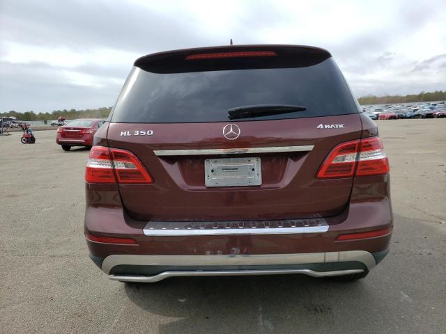 4JGDA5HB7EA360199 - 2014 MERCEDES-BENZ ML 350 4MATIC BURGUNDY photo 6