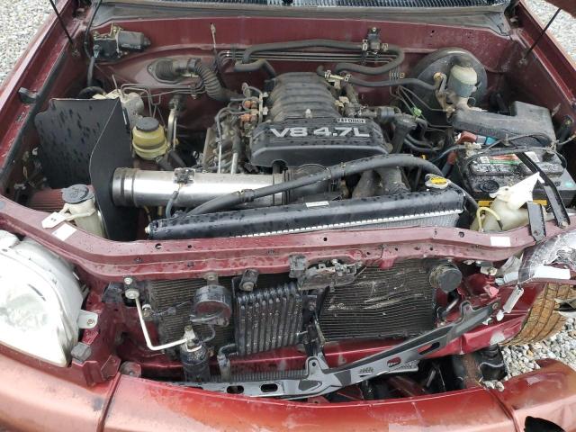5TBRT34145S460231 - 2005 TOYOTA TUNDRA ACCESS CAB SR5 BURGUNDY photo 11